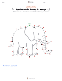Aperçu de la feuille de travail imprimable Service de la Faune du Kenya
