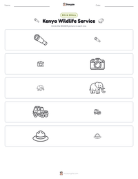 Kenya Wildlife Service printable worksheet preview