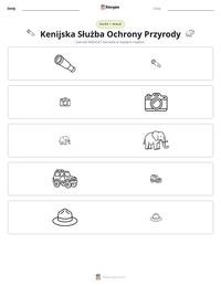 Podgląd drukowalnego arkusza ćwiczeń Kenijska Służba Ochrony Przyrody