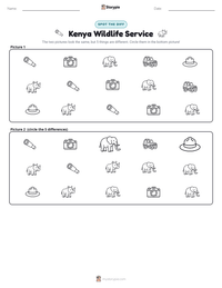 Kenya Wildlife Service printable worksheet preview