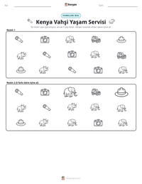 Kenya Vahşi Yaşam Servisi yazdırılabilir çalışma sayfası önizlemesi