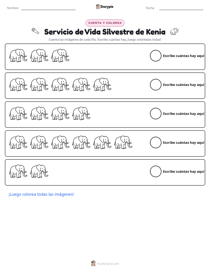 Contar y Colorear