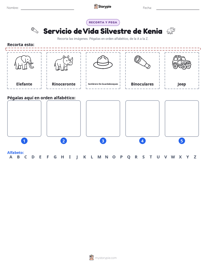 Cortar y Pegar el Alfabeto