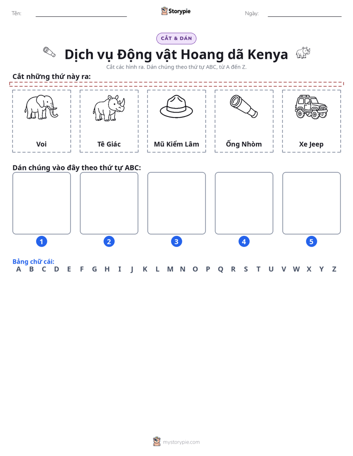 Cắt & Dán Chữ Cái