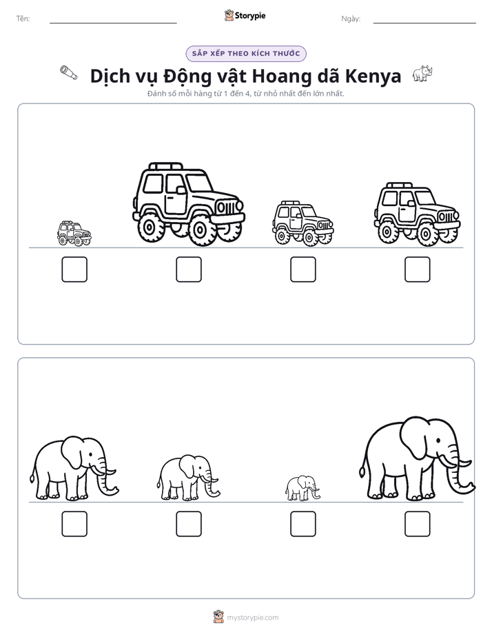Thứ Tự Kích Thước