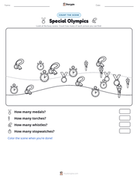 Special Olympics printable worksheet preview