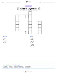 Special Olympics printable worksheet preview