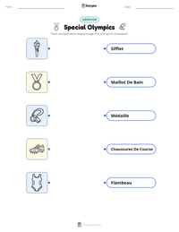 Aperçu de la feuille de travail imprimable Special Olympics