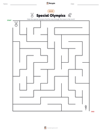 Special Olympics printable worksheet preview