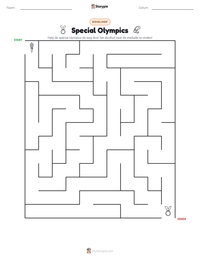 Special Olympics afdrukbare werkblad voorbeeld