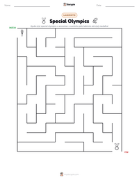 Prévia da folha de atividades imprimível Special Olympics