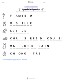 Aperçu de la feuille de travail imprimable Special Olympics