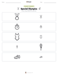 Prévia da folha de atividades imprimível Special Olympics