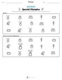 Special Olympics printable worksheet preview