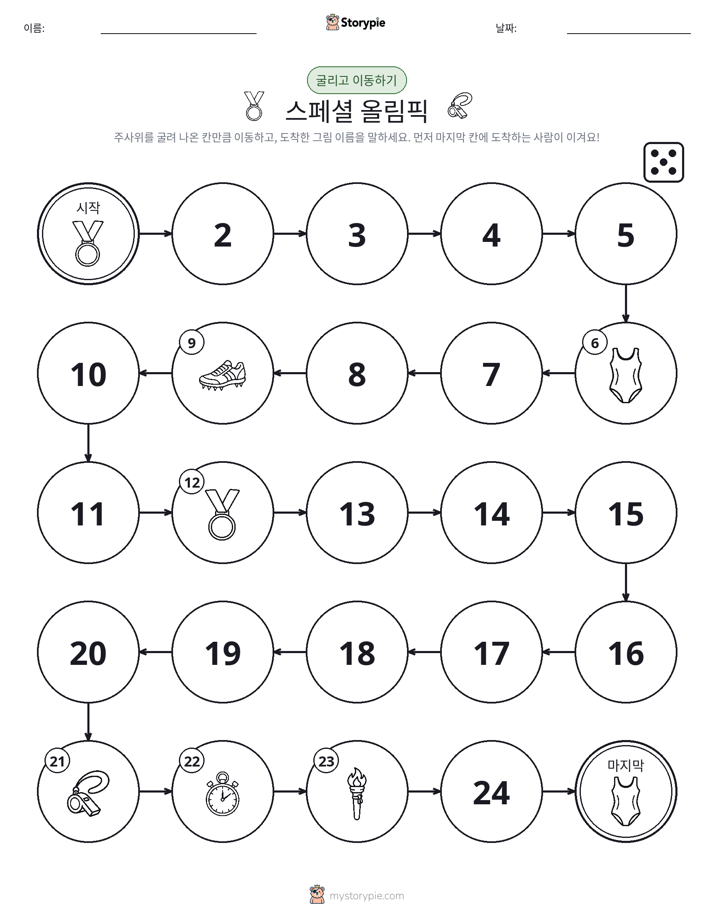 주사위 굴리고 이동하기 게임