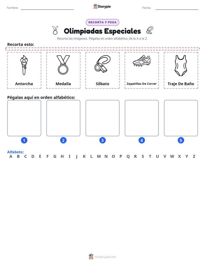 Cortar y Pegar el Alfabeto