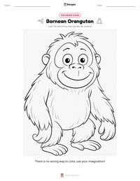 Bornean Orangutan printable worksheet preview