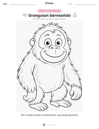 Podgląd drukowalnego arkusza ćwiczeń Orangutan borneański