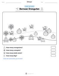 Bornean Orangutan printable worksheet preview