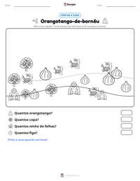 Prévia da folha de atividades imprimível Orangotango-de-bornéu