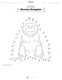 Bornean Orangutan printable worksheet preview