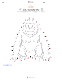 보르네오 오랑우탄 인쇄 가능한 워크시트 미리보기