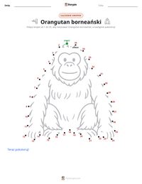 Podgląd drukowalnego arkusza ćwiczeń Orangutan borneański