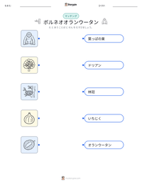 ボルネオオランウータン の印刷可能ワークシートプレビュー