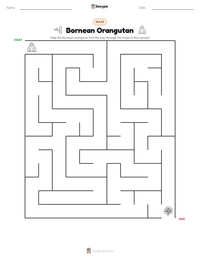 Bornean Orangutan printable worksheet preview