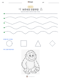 보르네오 오랑우탄 인쇄 가능한 워크시트 미리보기