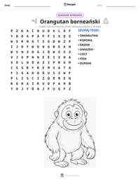 Podgląd drukowalnego arkusza ćwiczeń Orangutan borneański