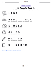 Anteprima della scheda stampabile di Room to Read