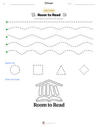 Room to Read yazdırılabilir çalışma sayfası önizlemesi