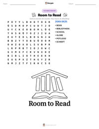 Room to Read afdrukbare werkblad voorbeeld
