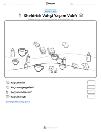 Sheldrick Vahşi Yaşam Vakfı yazdırılabilir çalışma sayfası önizlemesi