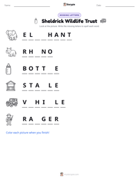 Sheldrick Wildlife Trust printable worksheet preview