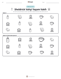 Sheldrick Vahşi Yaşam Vakfı yazdırılabilir çalışma sayfası önizlemesi