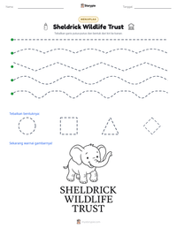 Prabaca lembar kerja cetak Sheldrick Wildlife Trust