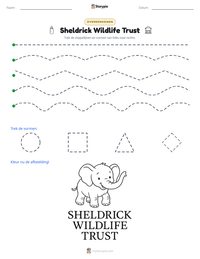 Sheldrick Wildlife Trust afdrukbare werkblad voorbeeld