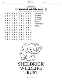 Sheldrick Wildlife Trust druckbare Arbeitsblatt Vorschau