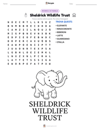 Anteprima della scheda stampabile di Sheldrick Wildlife Trust
