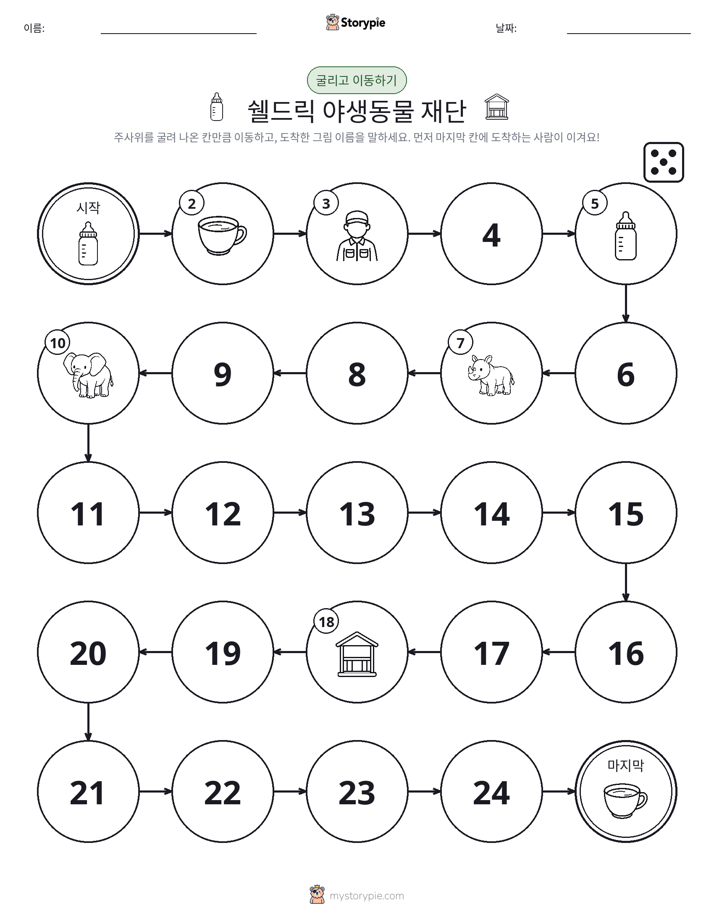 주사위 굴리고 이동하기 게임
