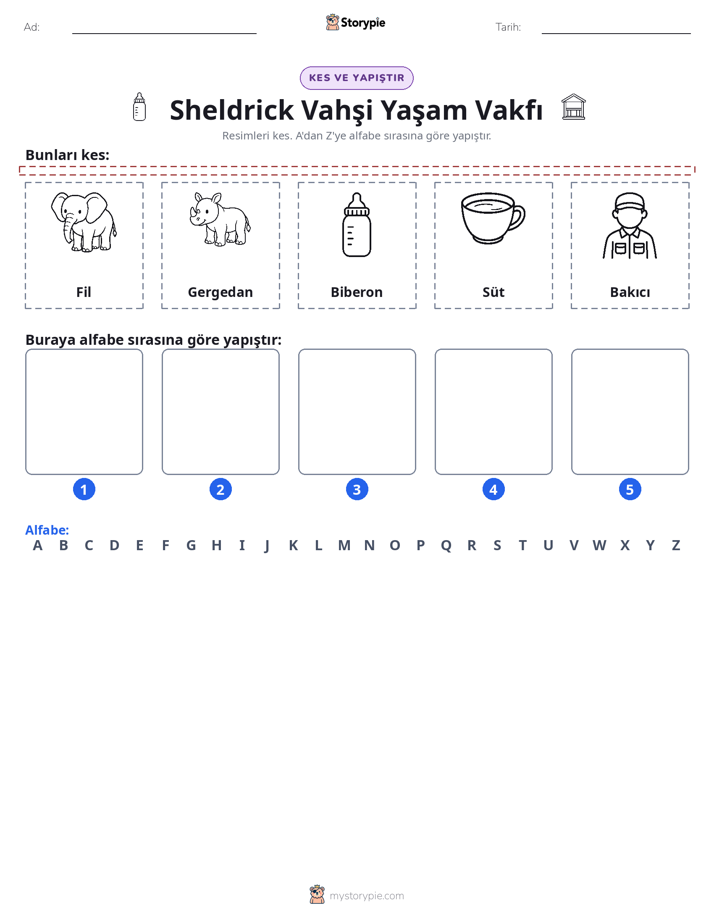 Kes & Yapıştır Alfabe