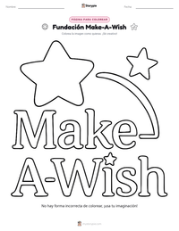 Vista previa de la hoja de trabajo imprimible de Fundación Make-A-Wish