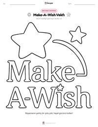 Make-A-Wish Vakfı yazdırılabilir çalışma sayfası önizlemesi