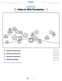 Prévia da folha de atividades imprimível Make-A-Wish Foundation
