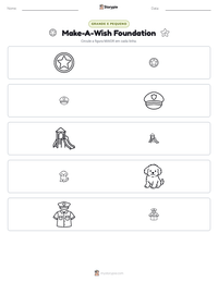 Prévia da folha de atividades imprimível Make-A-Wish Foundation