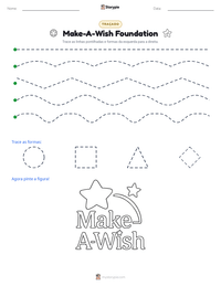 Prévia da folha de atividades imprimível Make-A-Wish Foundation
