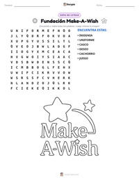 Vista previa de la hoja de trabajo imprimible de Fundación Make-A-Wish