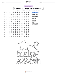 Make-A-Wish Foundation afdrukbare werkblad voorbeeld
